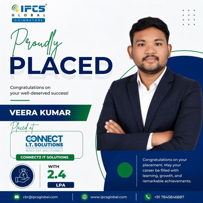 Veera Kumar placed at Connectz IT Solutions with 2.4 LPA