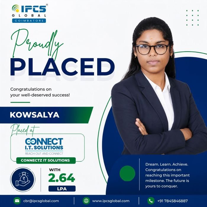 Kowsalya placed at Connectz IT Solutions with 2.64 LPA